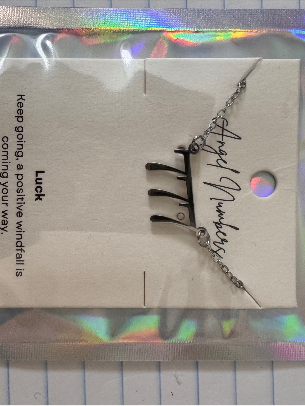 Lucky '777' Silver Number Necklace